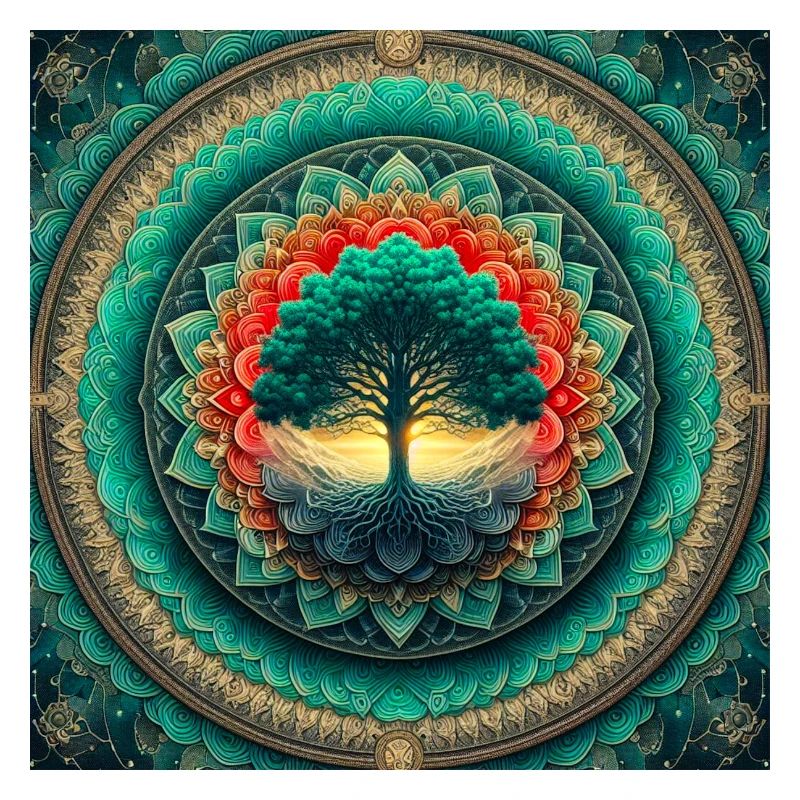 Baum im Mandala des Lichts