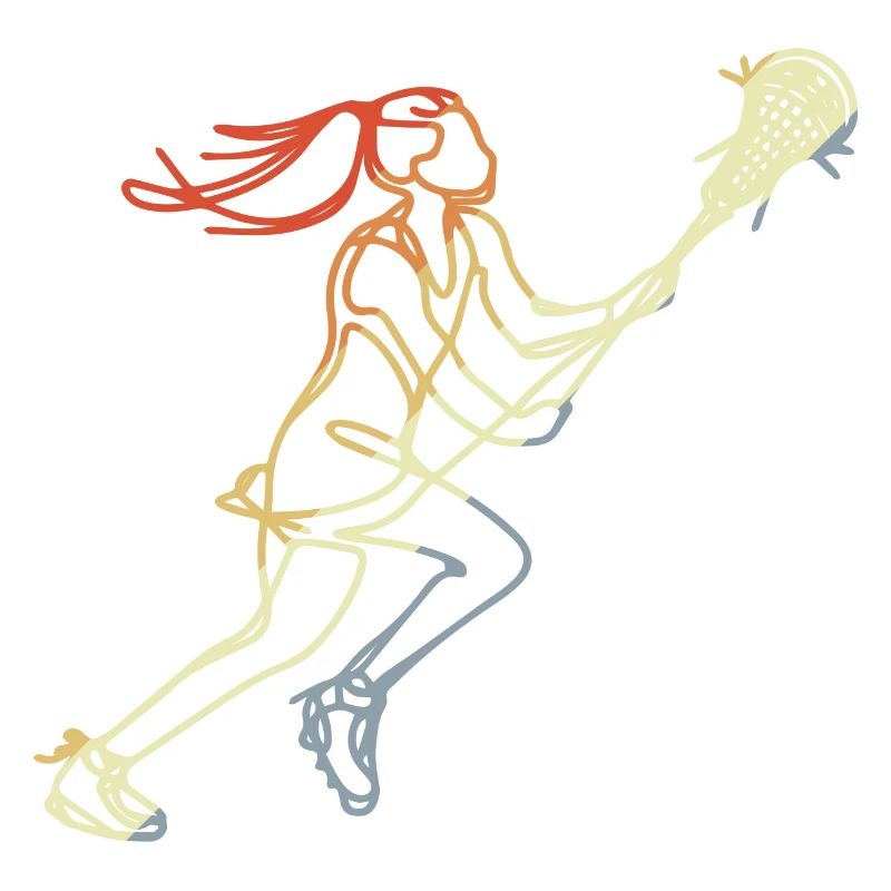 Mädchen Lacrosse Retro Stil