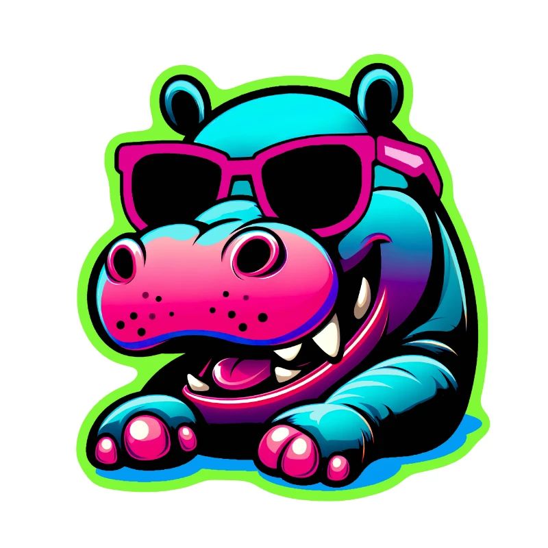 Nilpferd mit Sonnenbrille