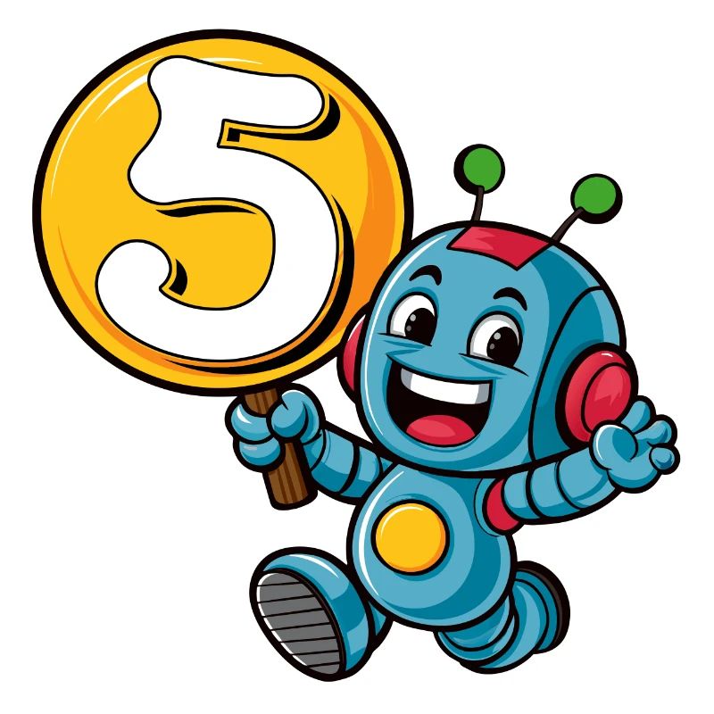 Finally 5 Years Five Fifth Birthday Robot