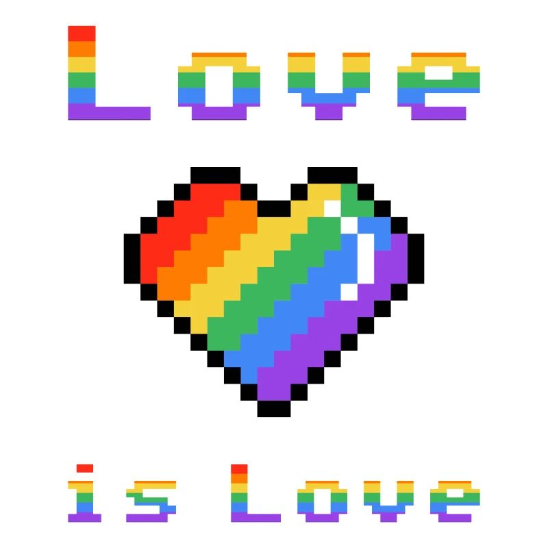 Pixelherz Regenbogen Liebe