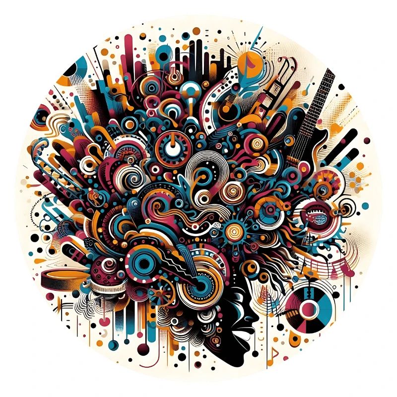 Afro Style Explosion Musicale Abstraite