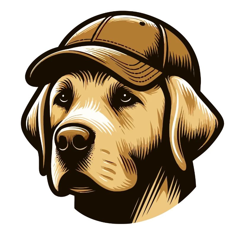 Labrador mit Mütze