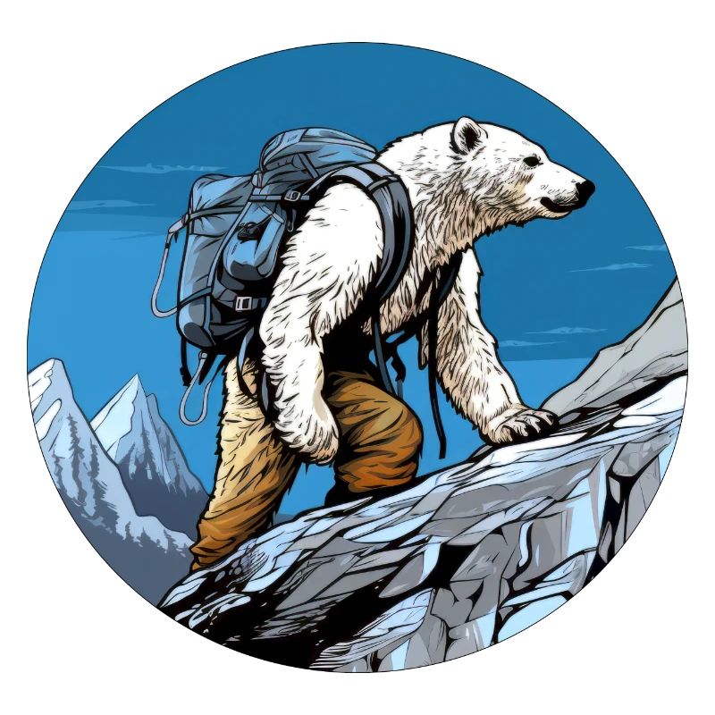 Eisbären Wandern / Bergsteiger Eisbär