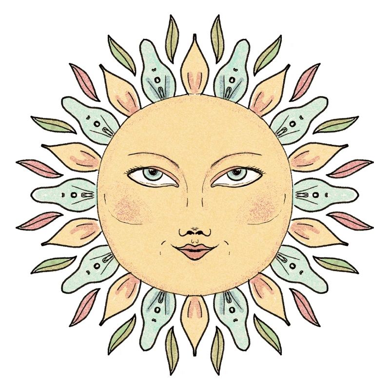 Sonnengesicht Mandala Stil