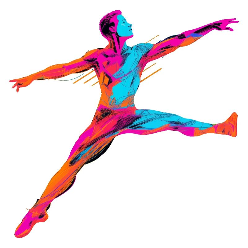 Danseur de ballet masculin Synthwave