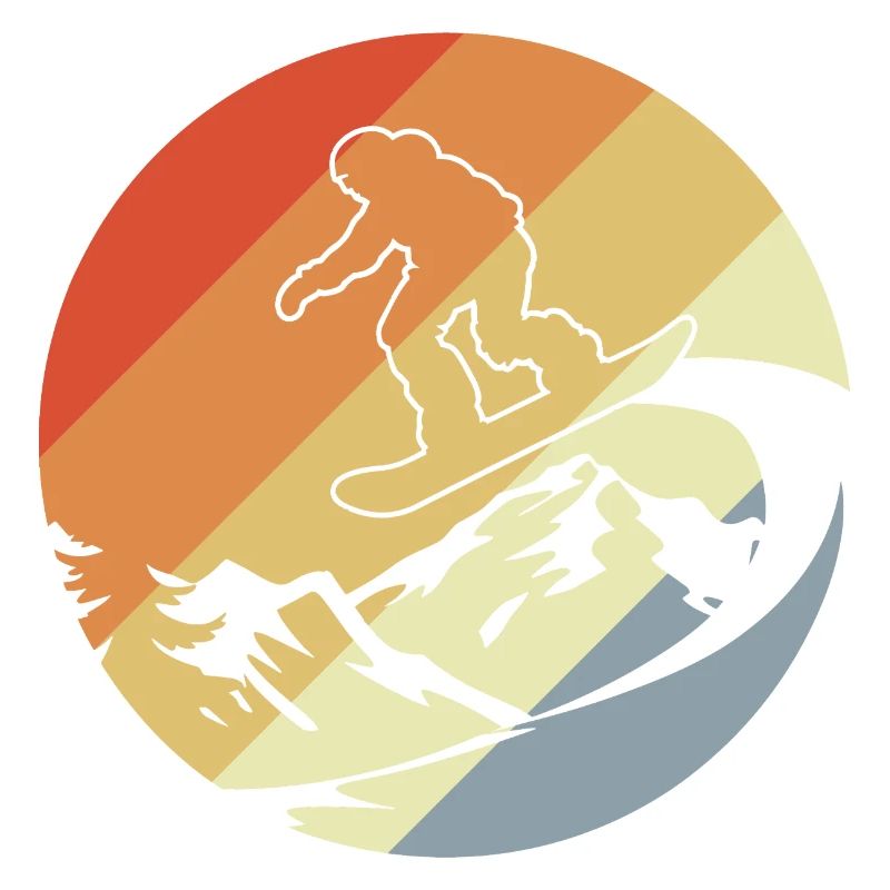 Snowboarder Retro Stil