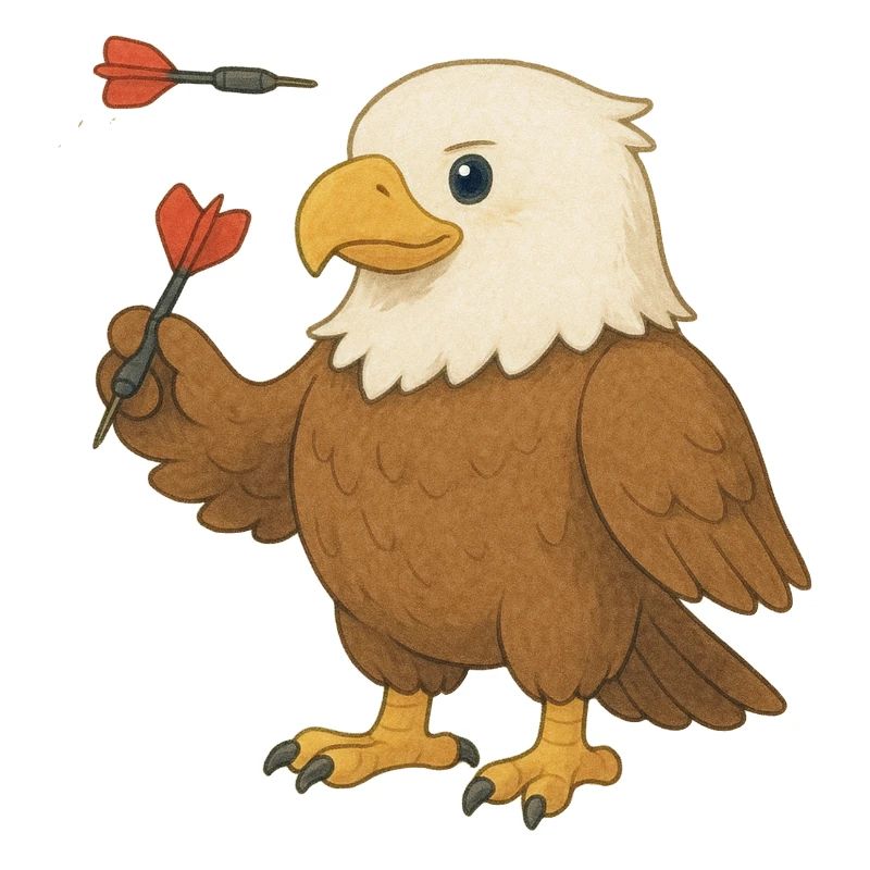 Aigle avec fléchettes