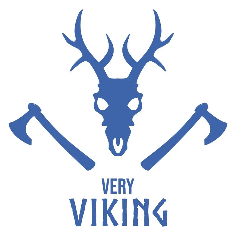 Wikinger Totenschädel Emblem mit Äxten