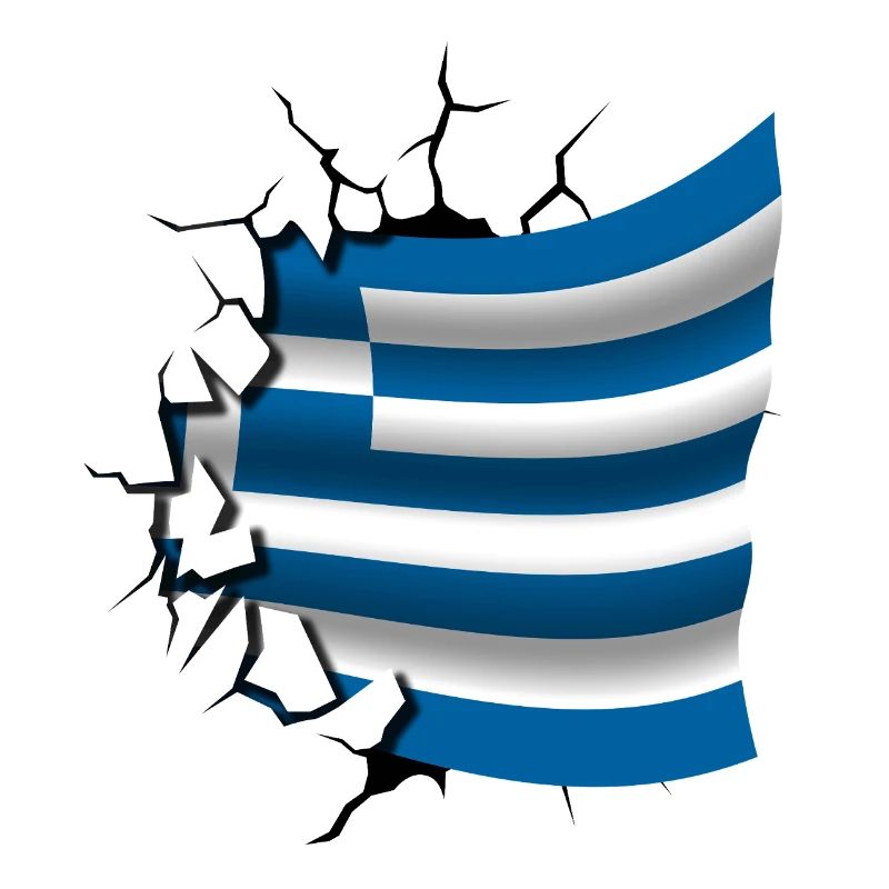 Drapeau de la Grèce - Grèce - Drapeau Broken Design