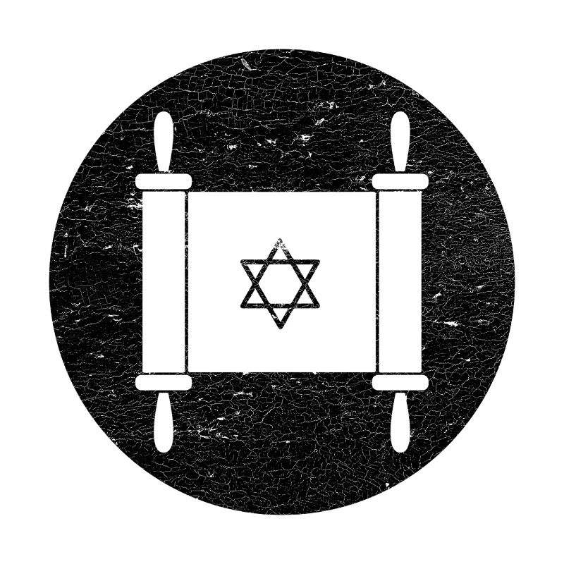 Torah scroll in a black circle