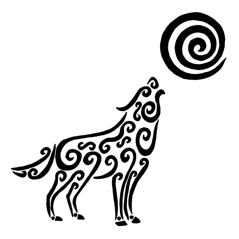 Der schwarze Wolf und der Mond