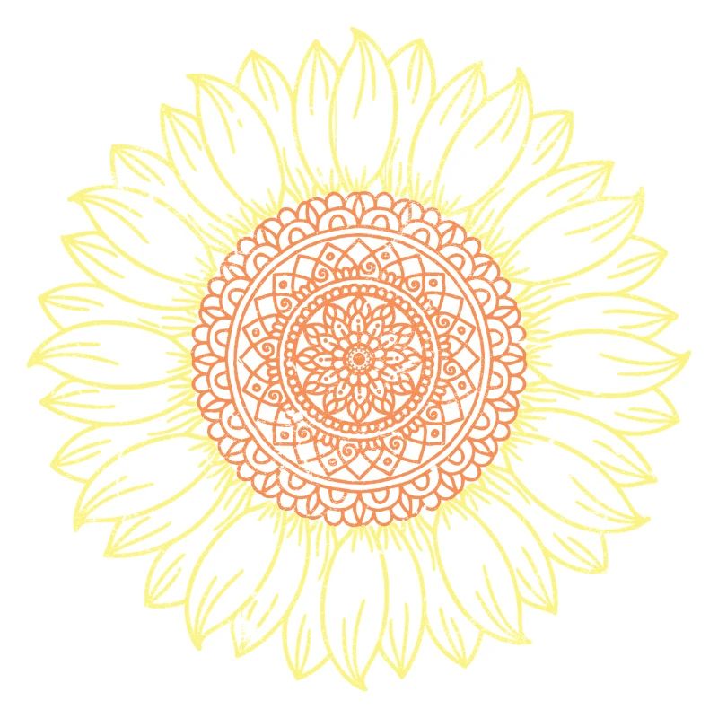 Conception complexe de mandala tournesol