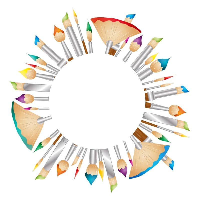 Artist brush frames – colourful & creative