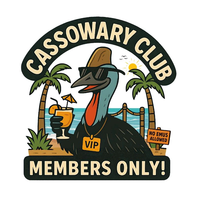 Australia Beach Cassowary Club Members Only 