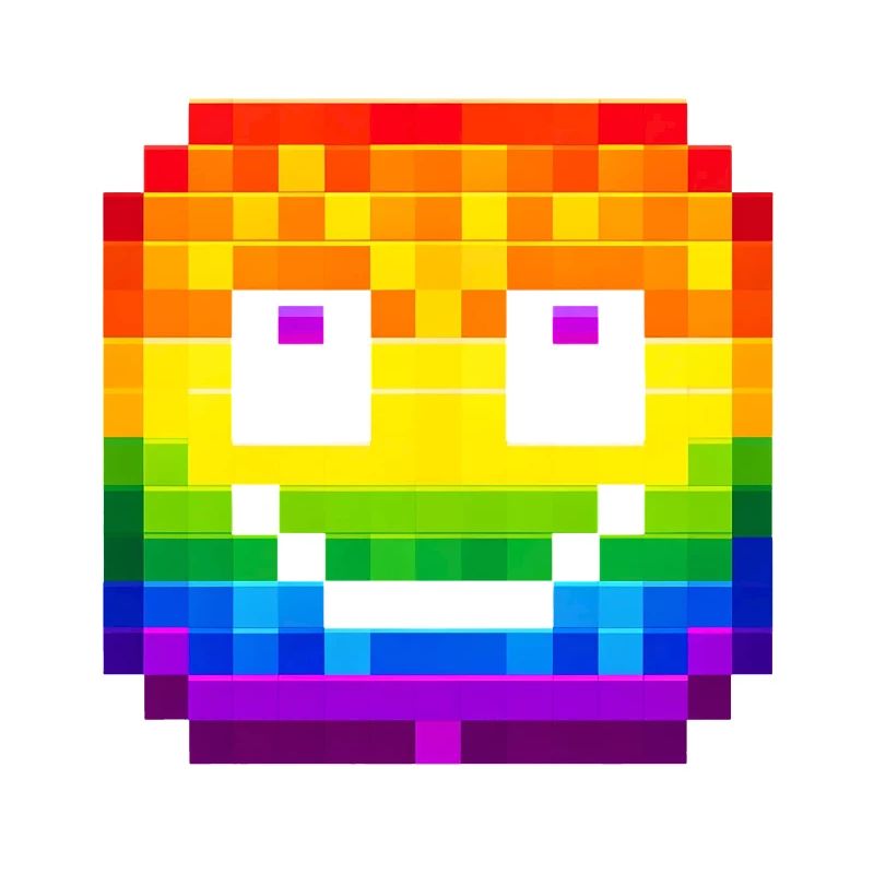 Regenbogen Pixel lächelndes Gesicht Kunst