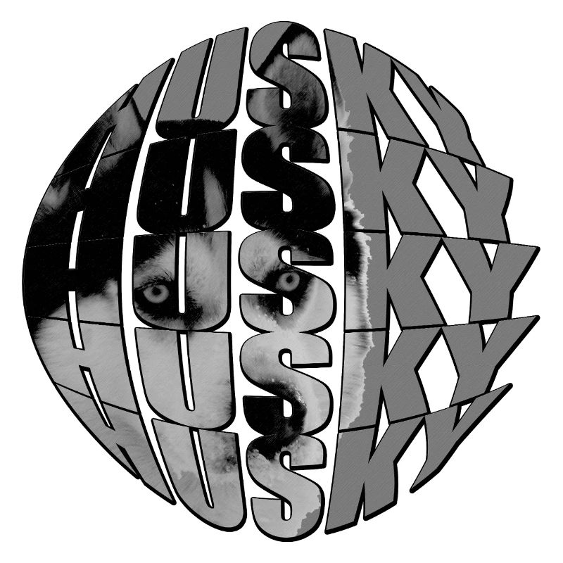 Wolfgesicht in Globus-Design