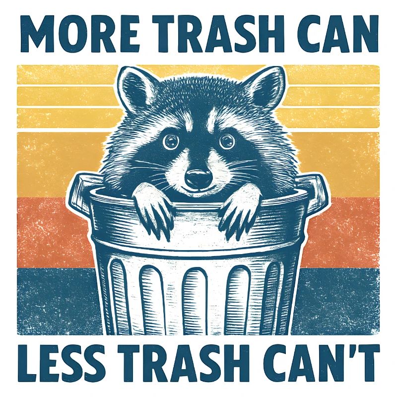 Wilde Waschbär mit Trash-Motto