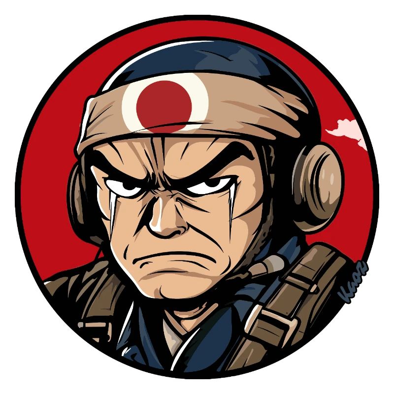 Krieger Samurai Cartoon Design