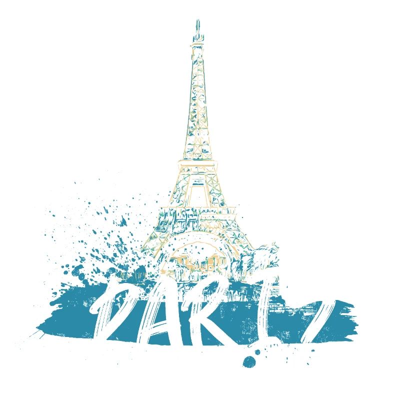 Paris Eiffel Tower with Calligraphy