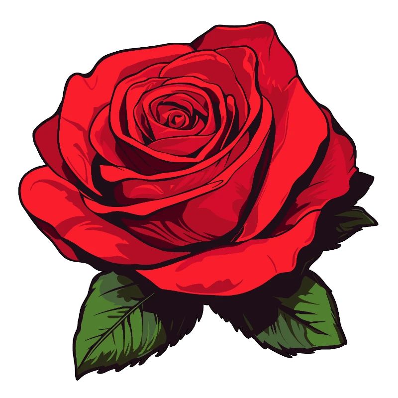 Rose rot mit Blätter