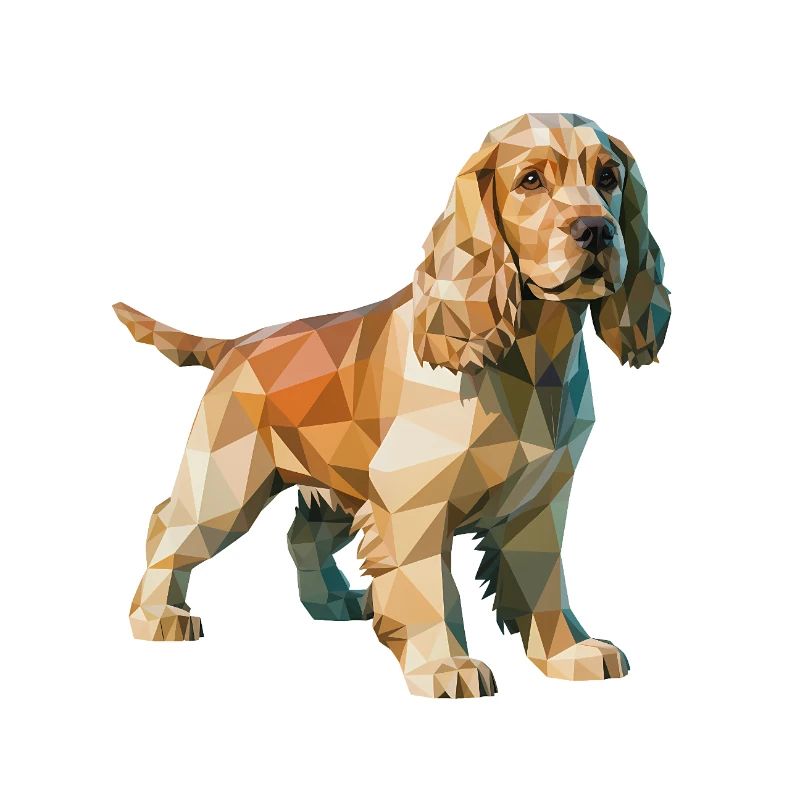 Cocker Spaniel - Cooles Low-Poly-Logo