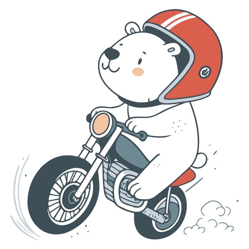 Cartoonish Biker Bear