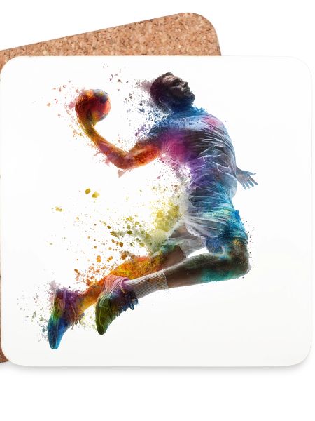 Farbexplosion Handball Sprungwurf