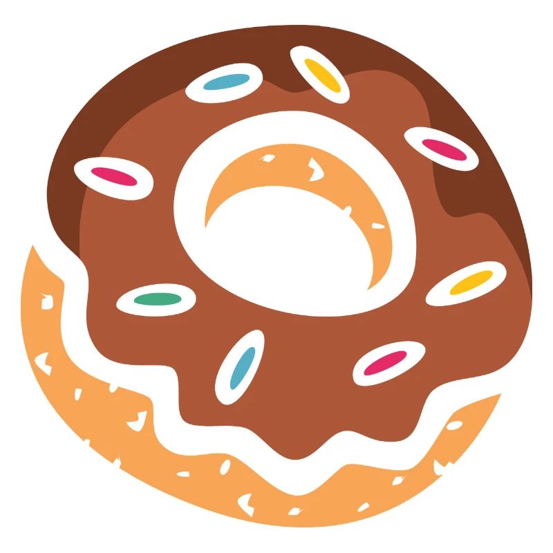 Bunter Donut mit Schokoglasur