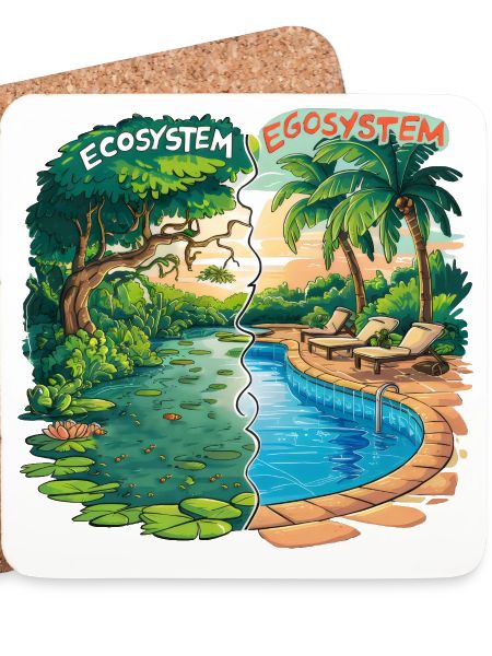 Ökosystem vs. Egosystem Umweltfreundliche Botschaft