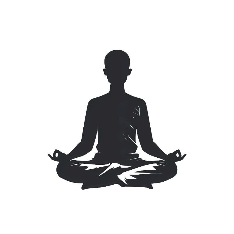 Meditation - Cool Silhouette Logo