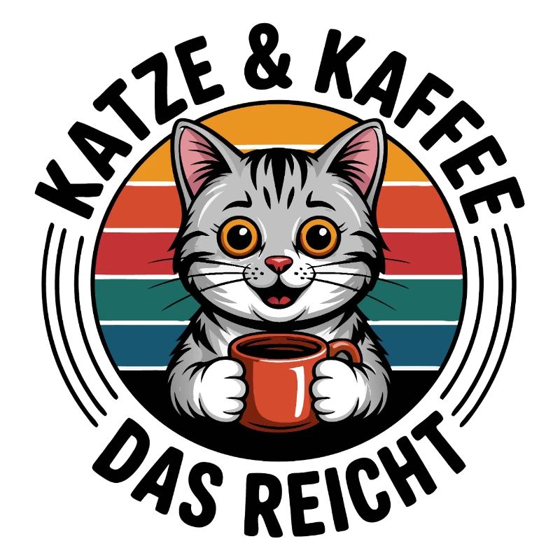 Kaffee Kater Retro Kreis