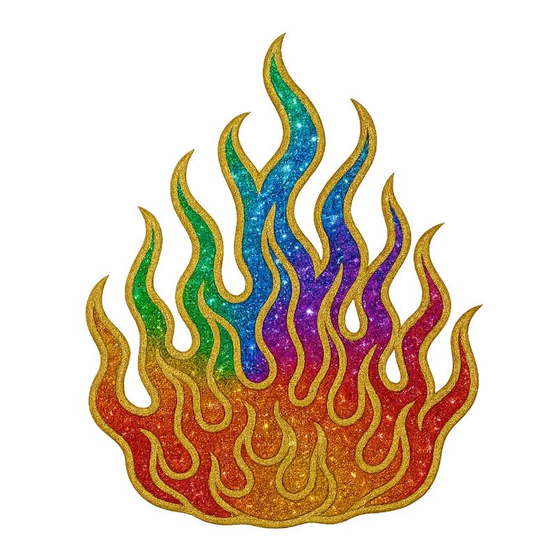 Regenbogenfeuer Glitzerflamme