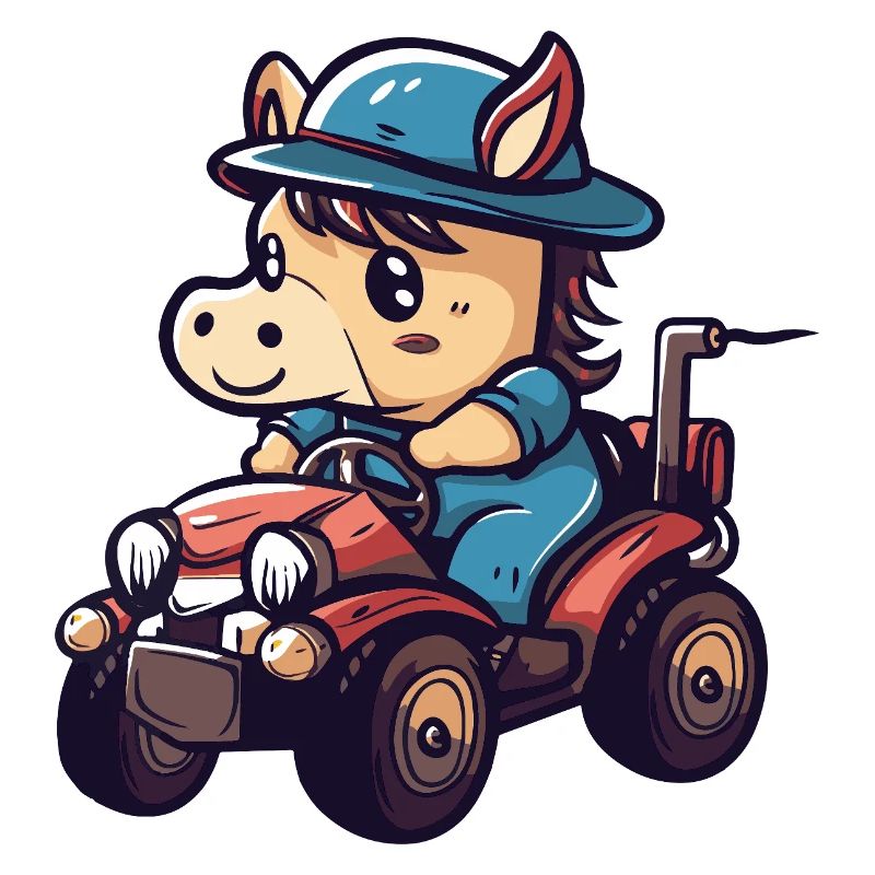 Pferd Traktor Farmer