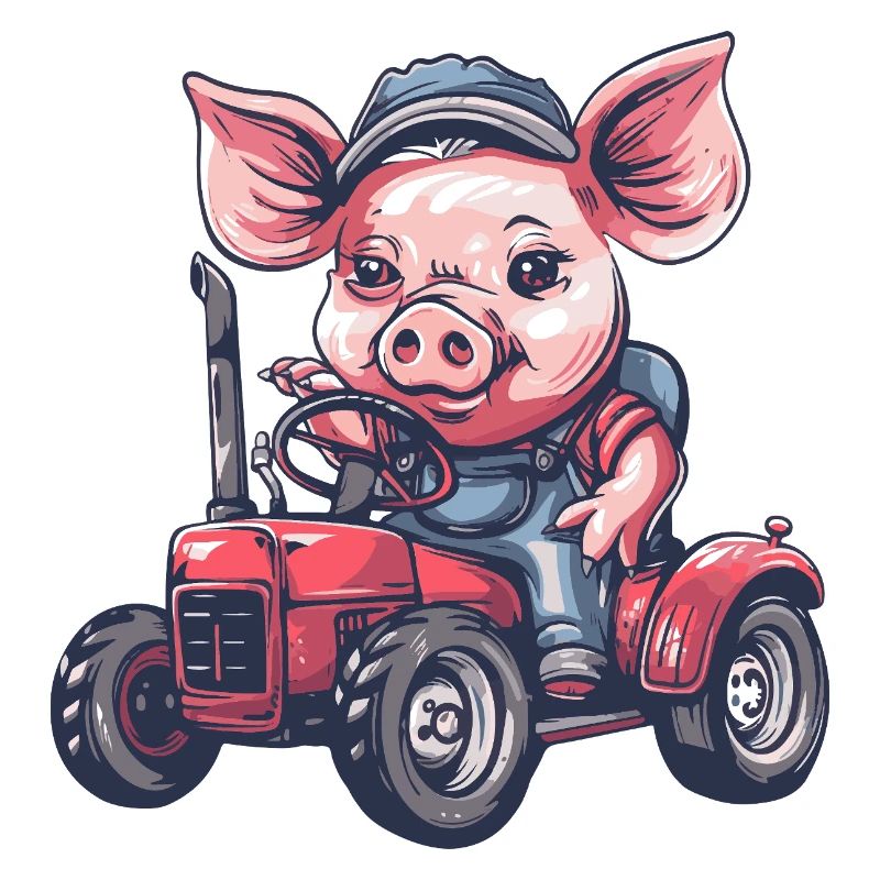 Schwein Traktor Farmer