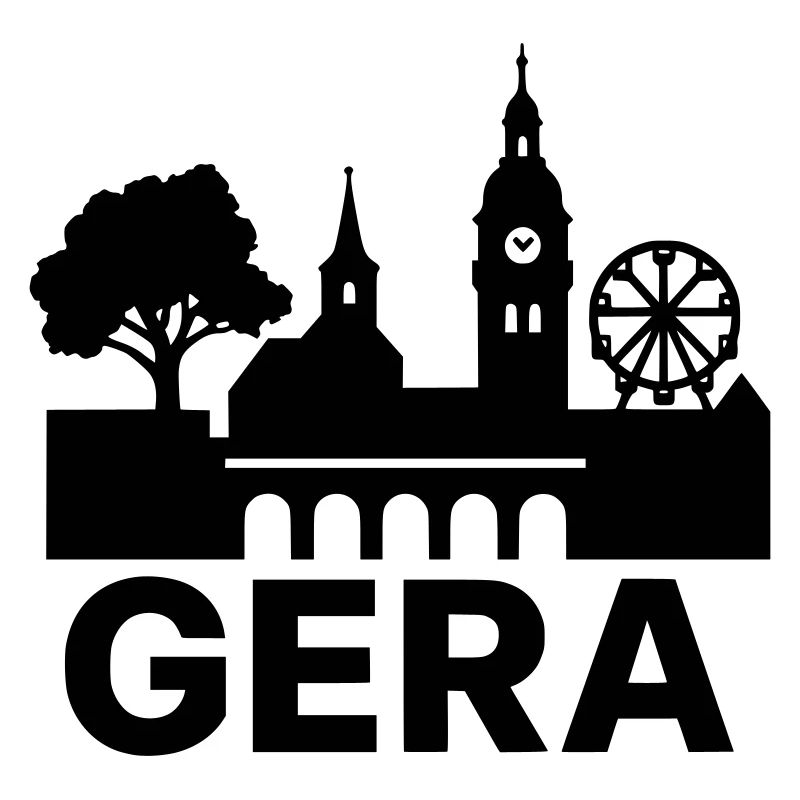 Gera Stadt Wahrzeichen Silhouette