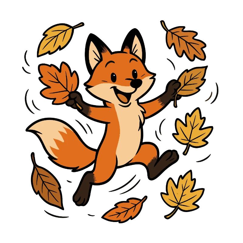 Fox Autumn Forest Foliage Leaves Wind Joy Game