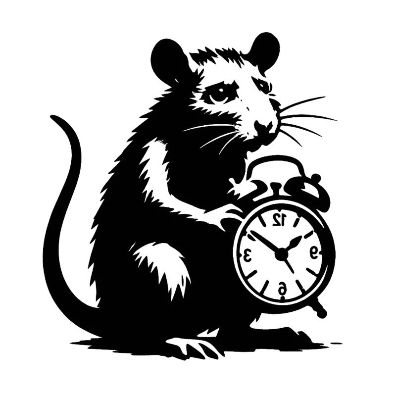 Stressed Rat and Alarm Clock