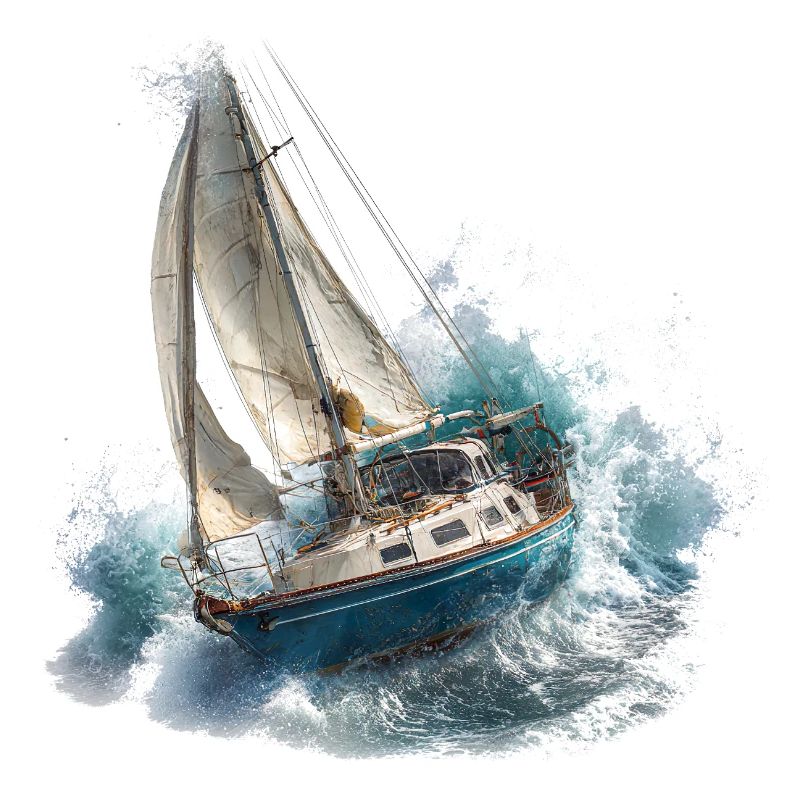 Segelboot im Sturm