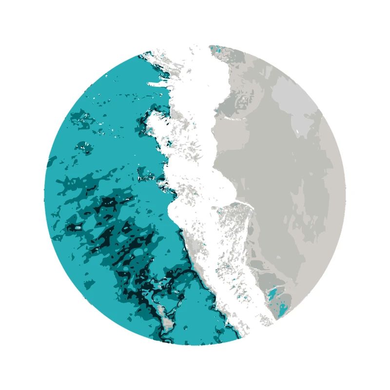 Split Earth Teal Moon