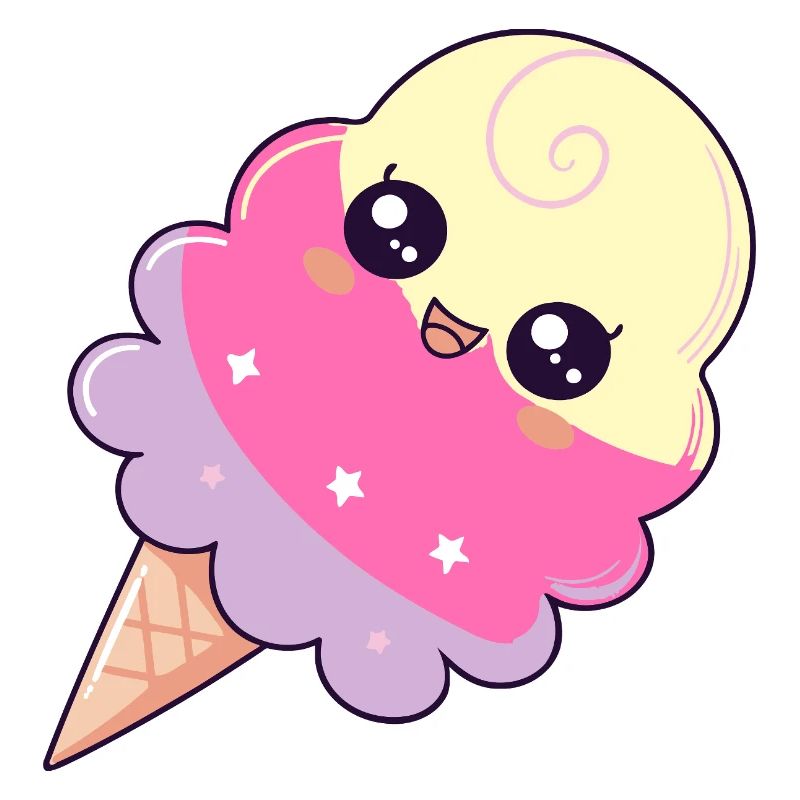 Pastellfarbene Kawaii Eissterne