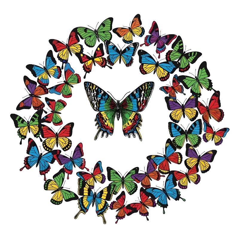 Rainbow Butterfly Circle