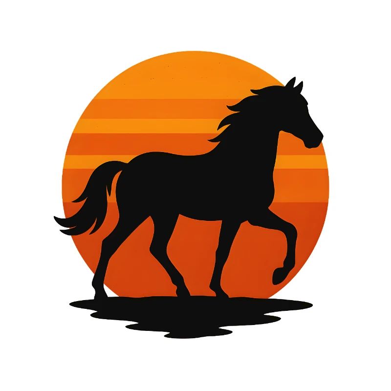 Sonnenuntergang Pferd Silhouette