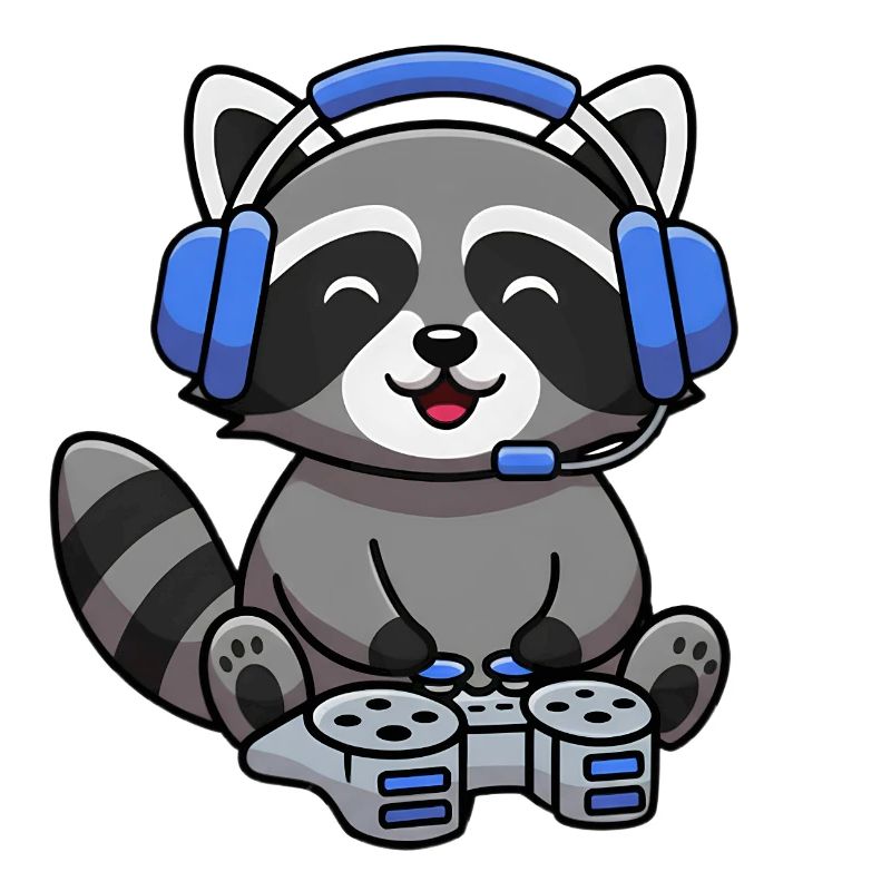 Waschbär beim Gamen