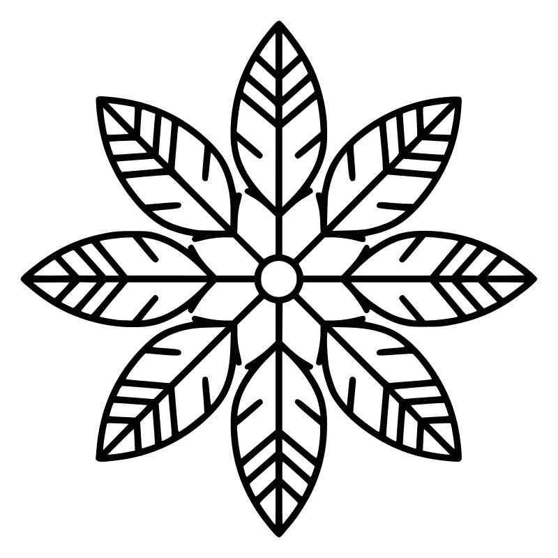 Leaf Mandala | Nature & Harmony Line Art