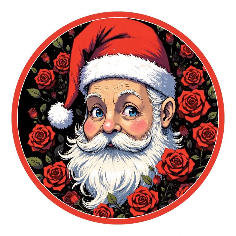 Romantischer Weihnachtsmann mit Rosen