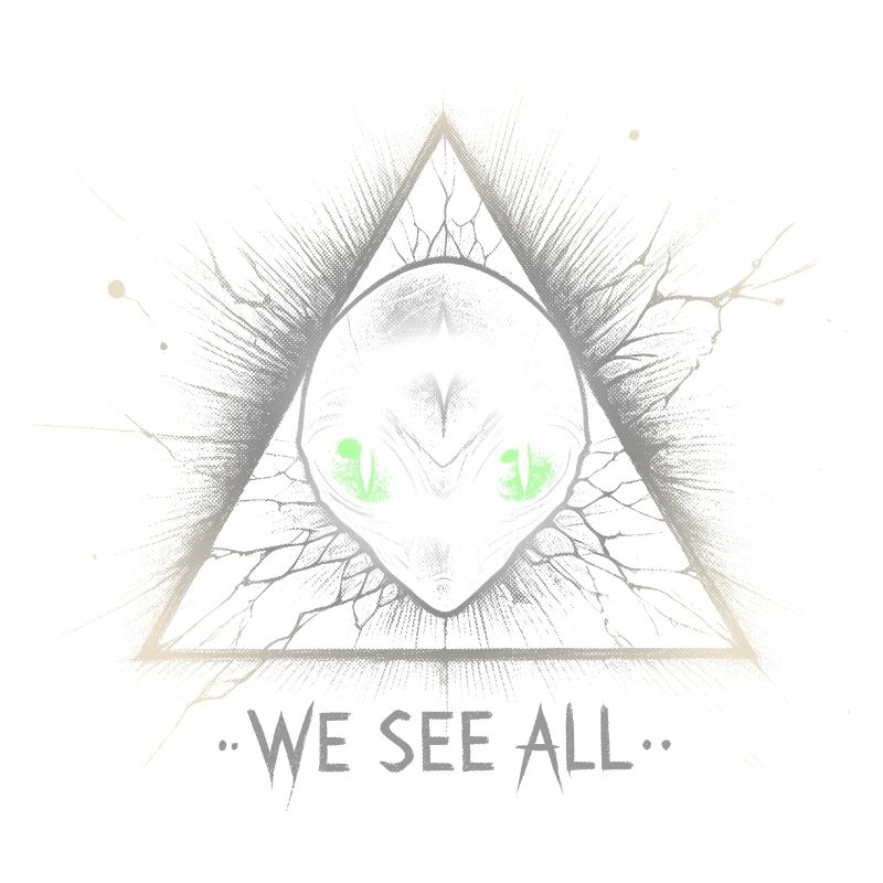 Alien Triangle We See All Cosmic Symbol Tee
