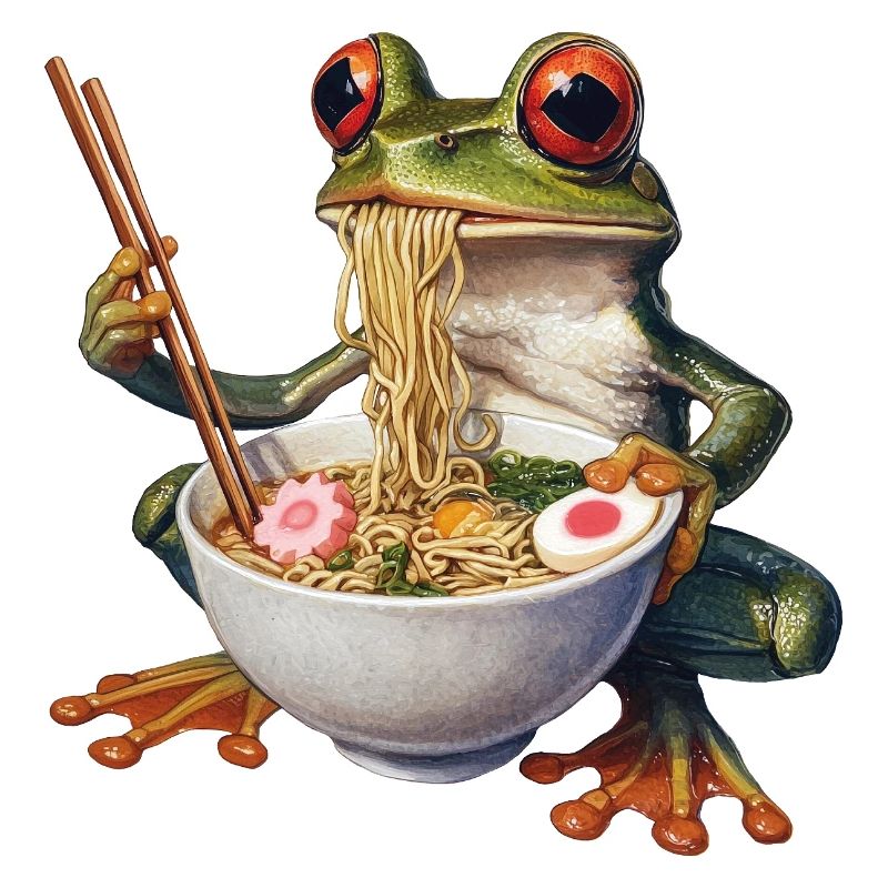 Frosch isst Ramen