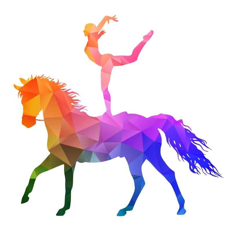 Acrobaties de saut Cheval d’équitation coloré