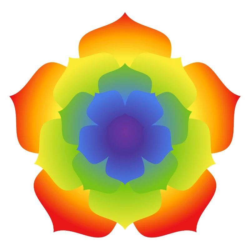 Regenbogenlotus-Mandala-Blüte